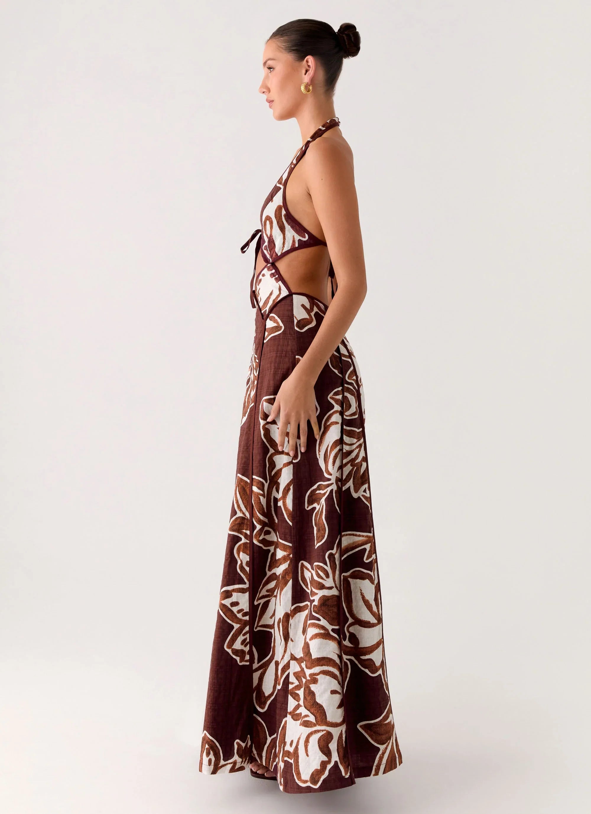 Sonnet Maxi Dress - Espresso Meadow