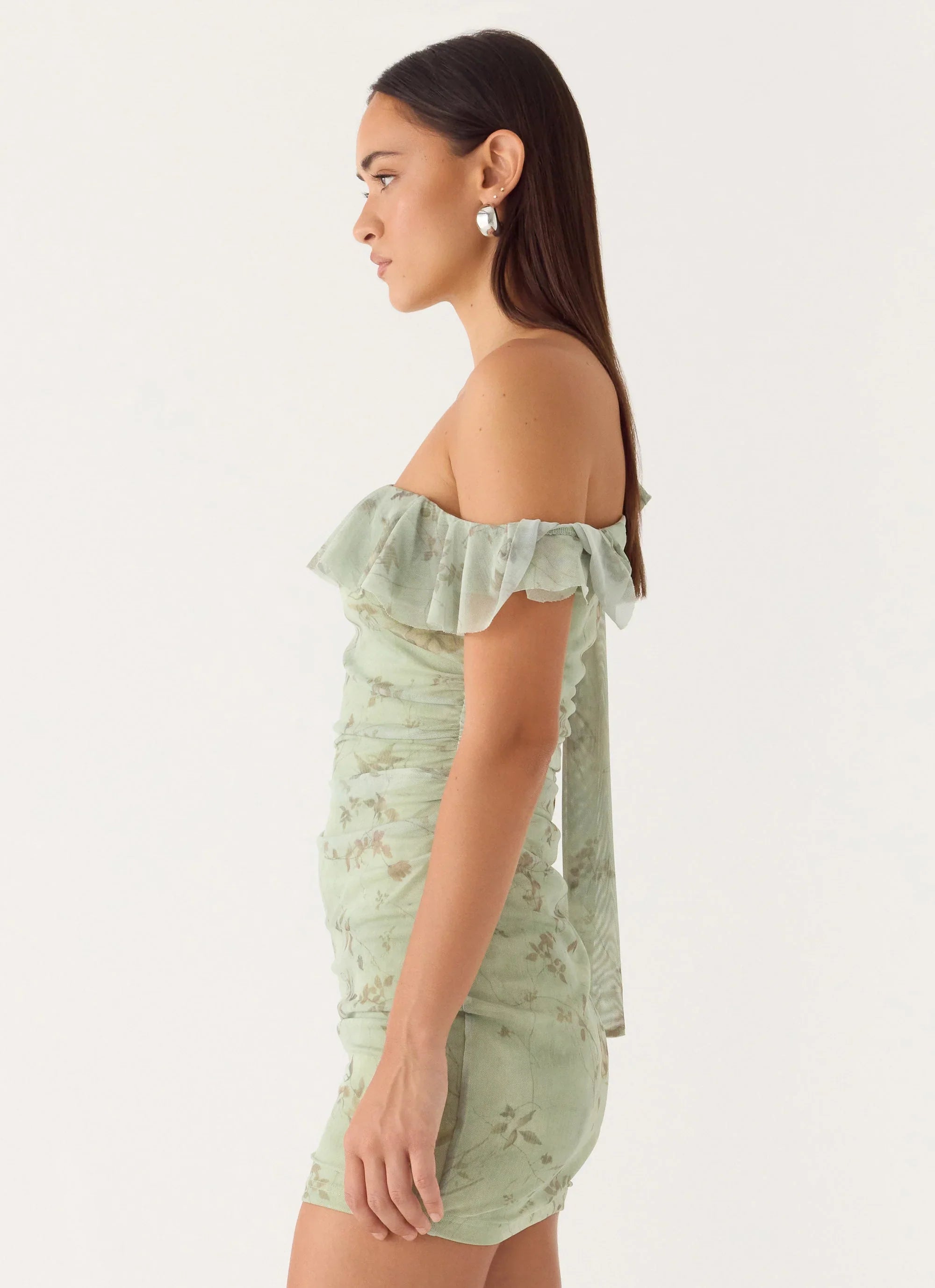 Hidden Gesture Mini Dress - Wispy Fern